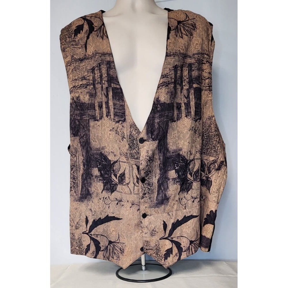 Attitudes Men's 2XLT  Floral Neoclassic pattern Vest